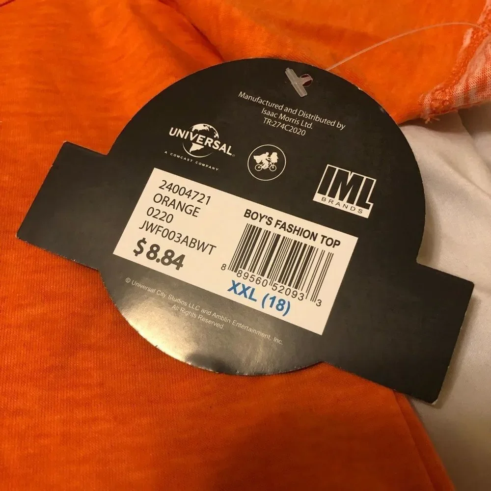 Jurassic World Orange Dino Tee Boys XXL 18 NWT
